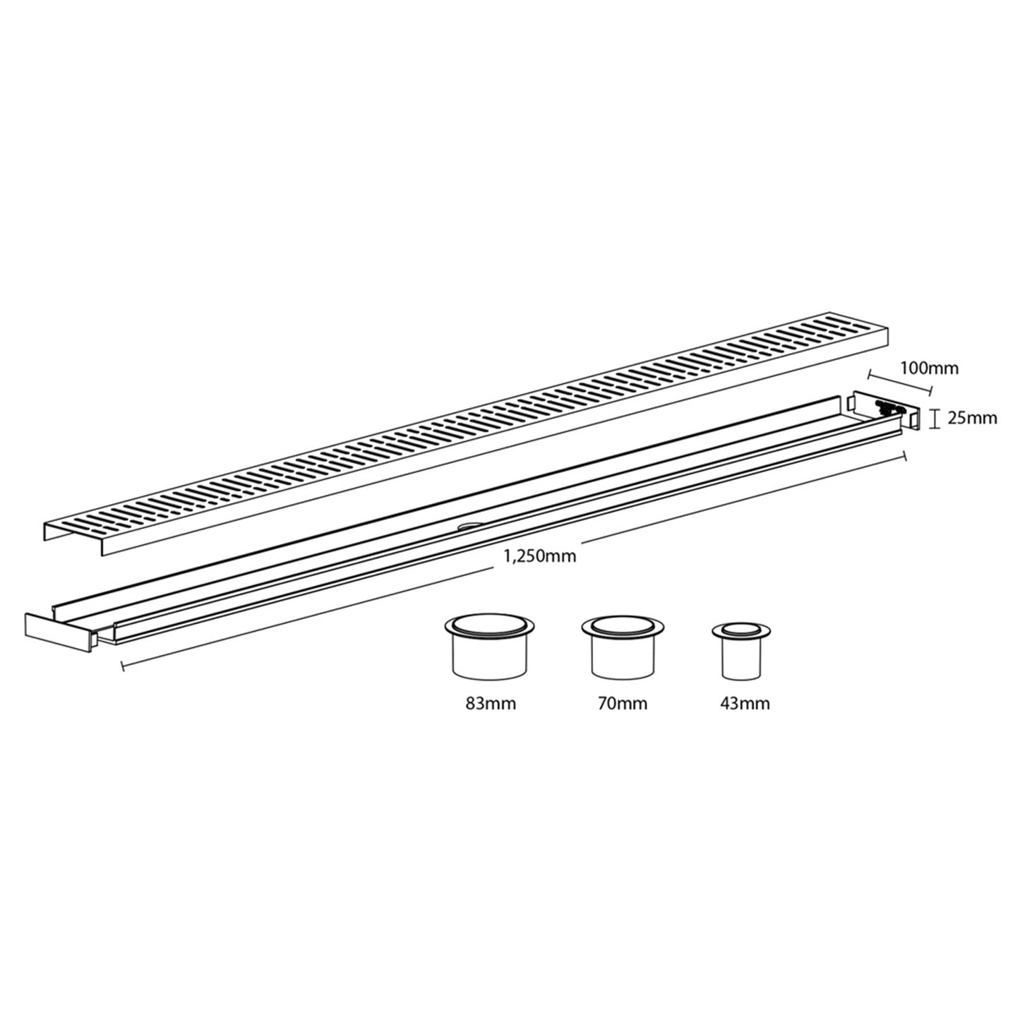 Modular Flow Pattern Drain Kit - Black