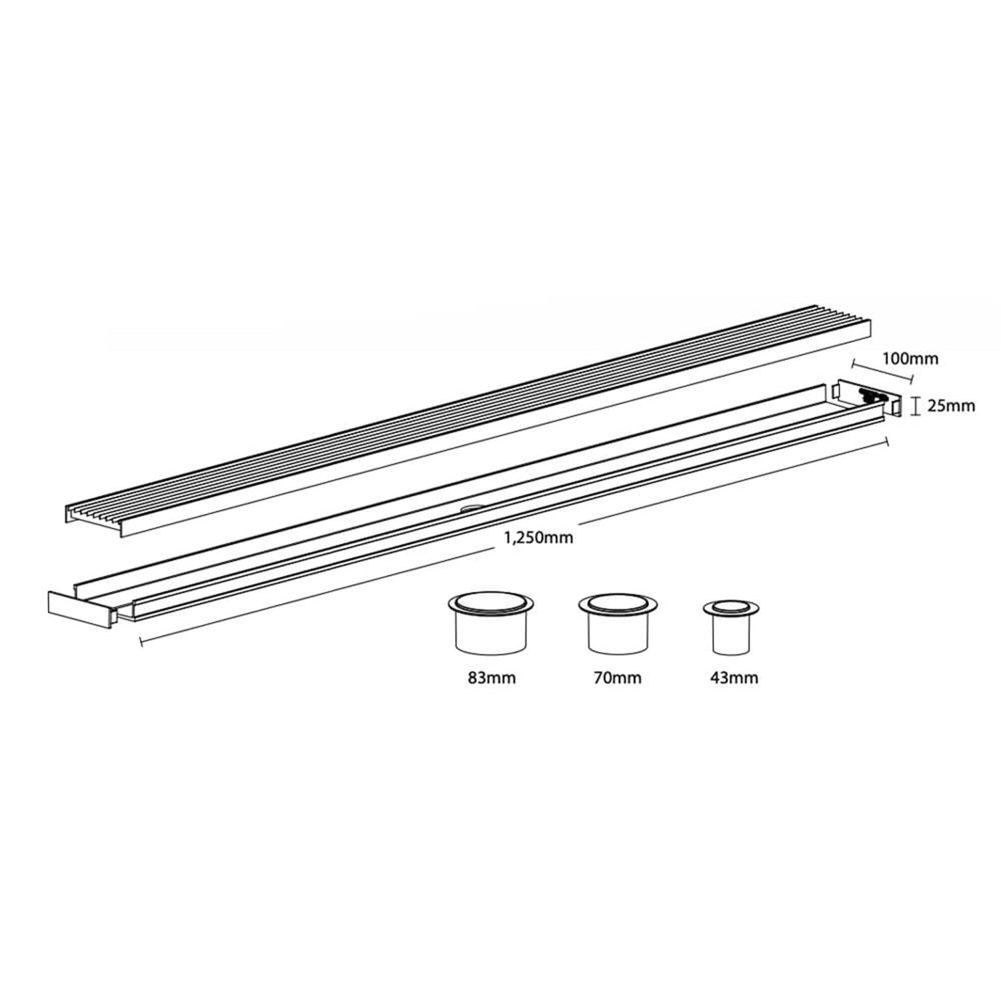 Modular Wedge Wire Drain Kit - Black